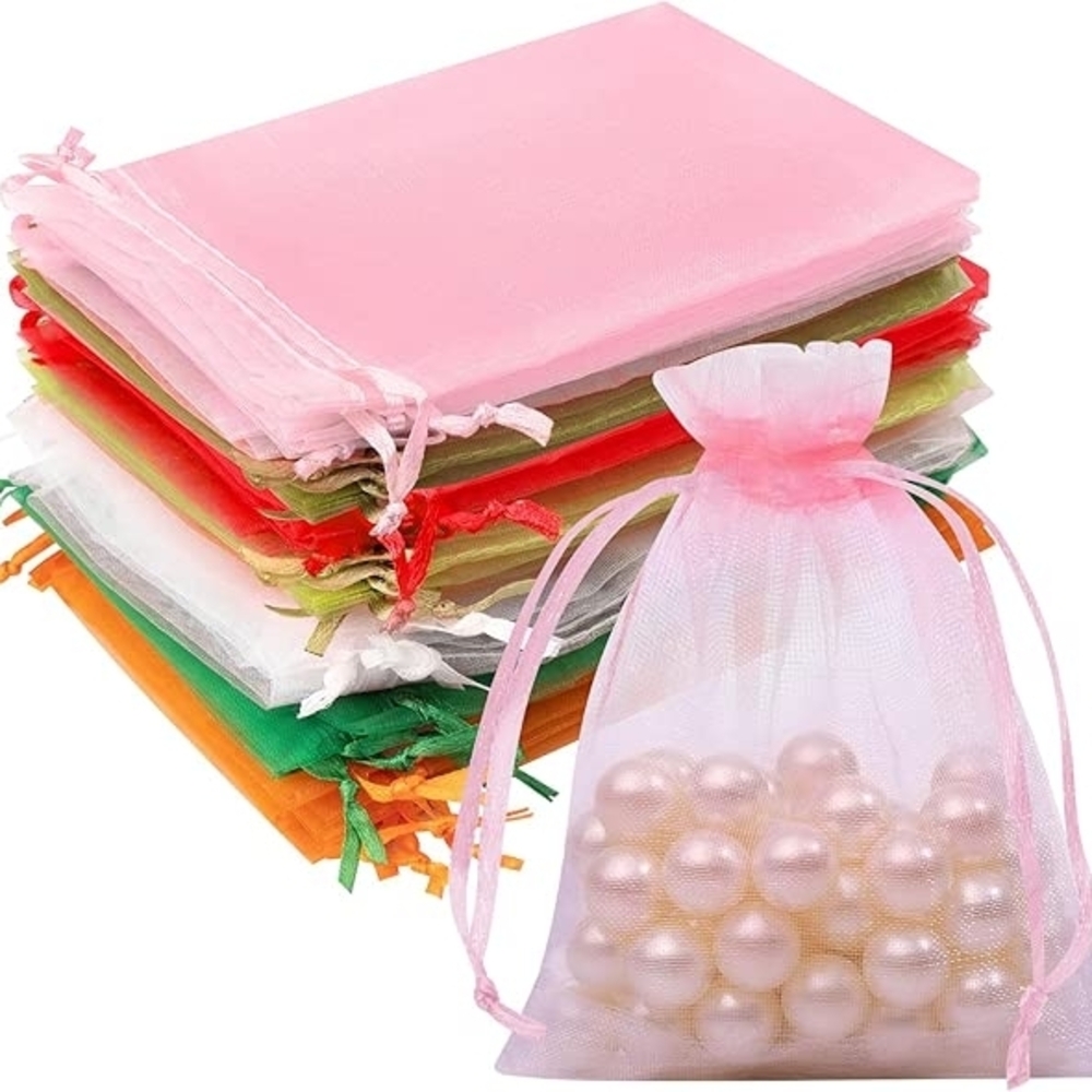 50pcs Vibrant Organza Gift Bags Set